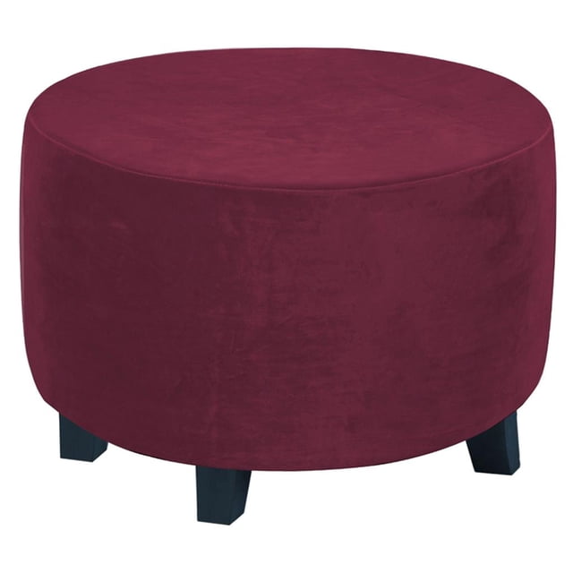 GUOOL Housses Rondes pour Pouf Housses pour Pouf en Spandex Amovibles Housses de Protection pour Repose-Pieds Rouge