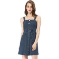 thumbnail image 2 of INSPIRE CHIC Women's Spring Summer Adjustable Strap a-Line Jeans Denim Dress Dark Blue 3XL, 2 of 7