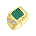 thumbnail image 3 of RYLOS Men's Rings Yellow Gold Plated Silver Designer Ring With Diamonds and Green Quartz Rings For Men Size 12, 3 of 6