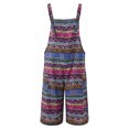 thumbnail image 3 of Women's Pockets Print Cotton And Linen Sleeveless Loose Long Rompers Jumpsuit, 3 of 5