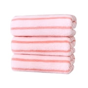 yulier 3 Pcs Hand Towels Set, Striped Cotton Hand Towels Face Towels Washcloths for Bathroom, Super Soft and Highly Absorbent Towels for Gym, Shower, Pool, Hotel, and Spa (11.8"x23.6", Pink)