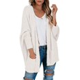 thumbnail image 1 of XZNGL Open Front Cardigan for Women Womens Popcorn Long Sleeve Open Front Pockets Oversized Cardigan Sweater Coats Long Cardigan Sweaters for Women Oversized Cardigan Sweaters for Women, 1 of 9