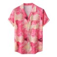 thumbnail image 1 of Chemise en Denim Homme Décontractée Boutons Plage Imprimé Floral Non Positionné Col Rabattu Chemise à Manches Courtes Blouse, 1 of 5
