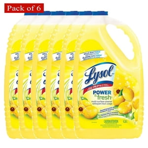 Lysol Recharge de nettoyage tout usage, citron, Mega Valeur 4.26 Litre (6 boîte)