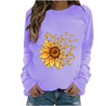 thumbnail image 1 of Rbaofujie Chandail à Capuchon pour Femmes Femme Mode Décontractée Imprimé Col Rond Ample Manches Longues T-shirt Hauts Blouse Violet Chandail d'Halloween, 1 of 4