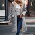 thumbnail image 1 of DPTALR Manteau Long en Coton Réversible pour Femmes, Décontracté d'Hiver, Ample, avec Poches, Fermeture Éclair, 1 of 7