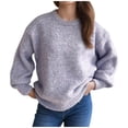 thumbnail image 1 of Besolor Sweaters for Women Fall Long Sleeve Casual Loose Knitted Solid Color Basic Pullover Sweater Tops, 1 of 2