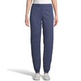 thumbnail image 1 of Hanes Womens ComfortSoft EcoSmart Petite Open Leg Sweatpants, L, Navy Heather, 1 of 2