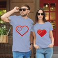 thumbnail image 1 of EGNMCR Men's Valentine's Day Printed Pattern Short Sleeve Round Neck Loose T-shirt, 1 of 5