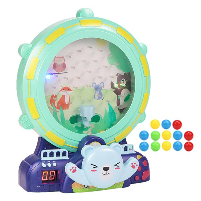 Bunblic Electric Pick up Bean Machine Electronic Pinball Machine Reaction Focus Arcade Game for Home Birthday Gift Preschool Party , Green Scoring