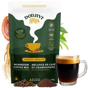 Dodjivi Superfood Organic Mélange de café de champignons - Mélange instantané de café (45 Services)