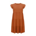 thumbnail image 4 of Robes d'Été Grande Taille pour Femmes 2024 Couleur Unie Robe à Manches Courtes Économisez jusqu'à 65 % de Rabais!, 4 of 9