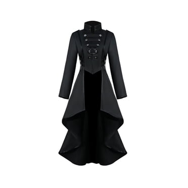 PMVFHDE Clearance Girls Formal Dress Big Girls Gothic Tuxedo Long Trench Jacket Long Top Dress,Black,17-18 Years