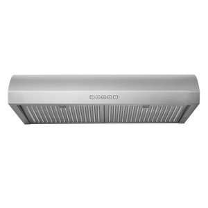 Hauslane | Chef Series 30" B018 Convertible sous la gamme de cabinet Hood 3-Way Évent, 250 CFM, Filtres en aluminium, LED Lampes, parfaites comme duvets