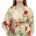 thumbnail image 1 of Bimba Caftan Imprimé Floral Jaune Pâle pour Mamans avec Ceinture Robe Maxi de Maternité-18, 1 of 7