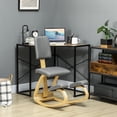 thumbnail image 2 of HOMCOM Ergonomic Kneeling Chair, Rocking Wood Kneel Stool, Grey, 2 of 10