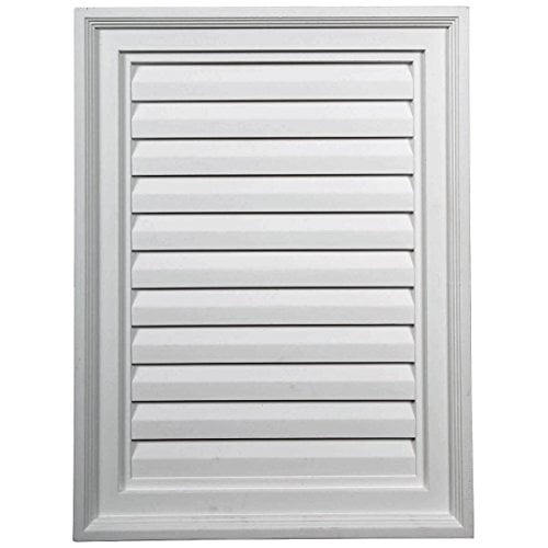 Ekena Millwork GVVE18X23D Gable Vent, 18"W x 23"H, Factory Primed White