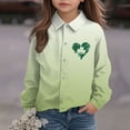 thumbnail image 3 of RXMEKW Chemise à Manches Longues Imprimée de la Saint-Patrick pour Garçons avec Col Rabattu, 95 % Coton 5 % Élasthanne, Vert, 3 of 7