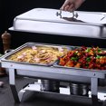 thumbnail image 3 of Plats à Chafing pour Buffet, Ensemble de Serveurs et Réchauffeurs en Acier Inoxydable avec Cadre Pliant, Réchauffeur de Nourriture pour Fêtes, Banquets et Événements, 3 of 7