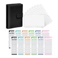 thumbnail image 4 of fastboy PU Leather Notebook Binder Clear Binder Pockets Budget Envelope Black, 4 of 5