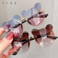 thumbnail image 2 of Lunettes de Soleil pour Enfants Mode 2022 Rétro Couleur Unie anti-UV Rondes Pratiques pour Enfants, 2 of 5