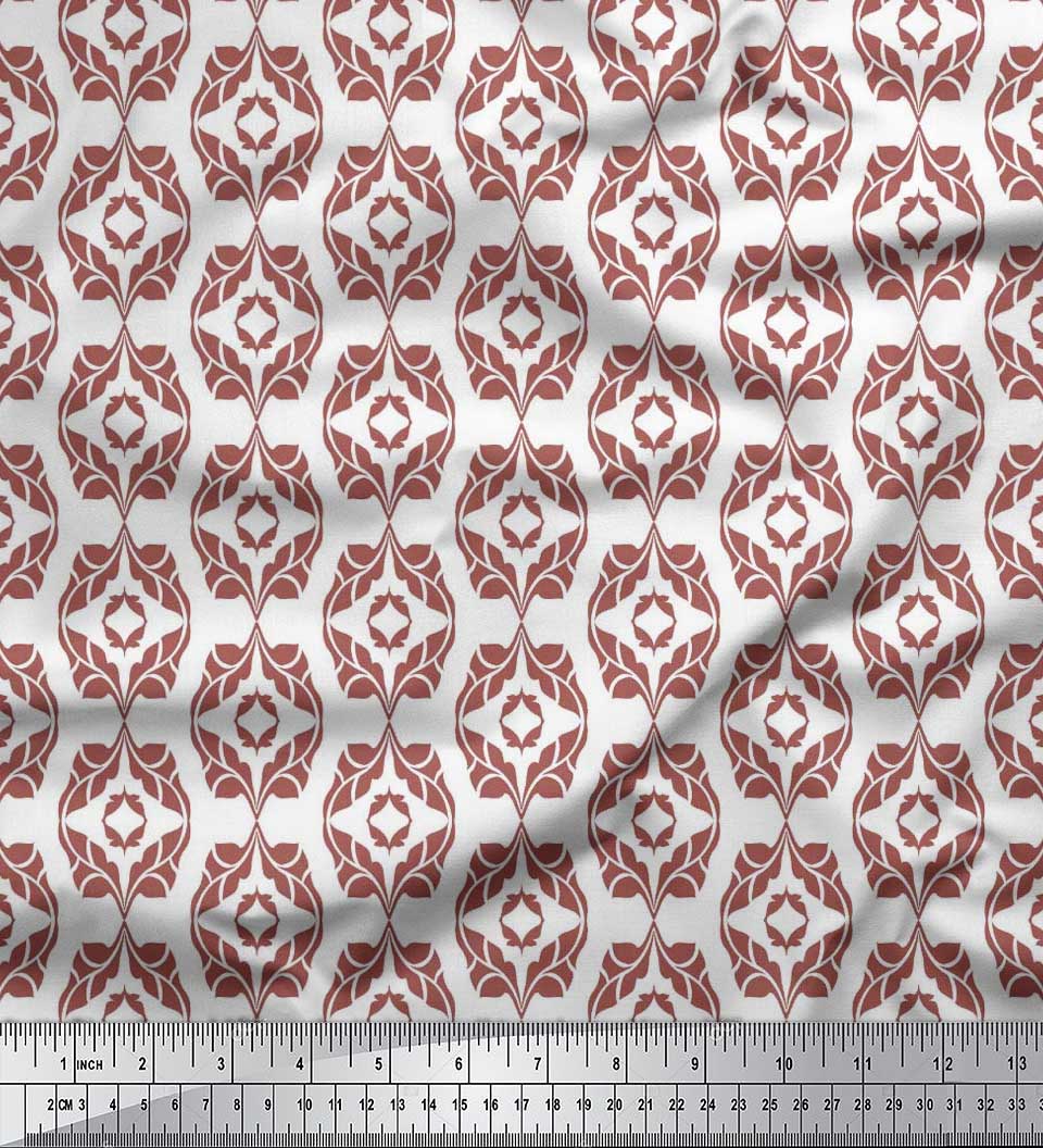 Soimoi Rayon Fabric Ogee Damask Print Fabric by the Yard 56 Inch Wide
