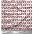 thumbnail image 1 of Soimoi Poly Georgette Fabric Ogee Damask Print Sewing Fabric Yard 52 Inch Wide, 1 of 5
