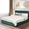 thumbnail image 1 of Gymax Full Upholstered Bed Frame with 4 Storage Drawers Headboard Green, 1 of 9