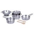 thumbnail image 3 of Melissa & Doug Stainless Steel Pots and Pans Pretend Play Kitchen Set for Kids (8 pcs), 3 of 6