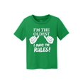 thumbnail image 1 of Je Suis le Plus Âgé, Je Fais les Règles T-Shirt en Coton pour Enfants - Vert Trèfle - Petit, 1 of 1