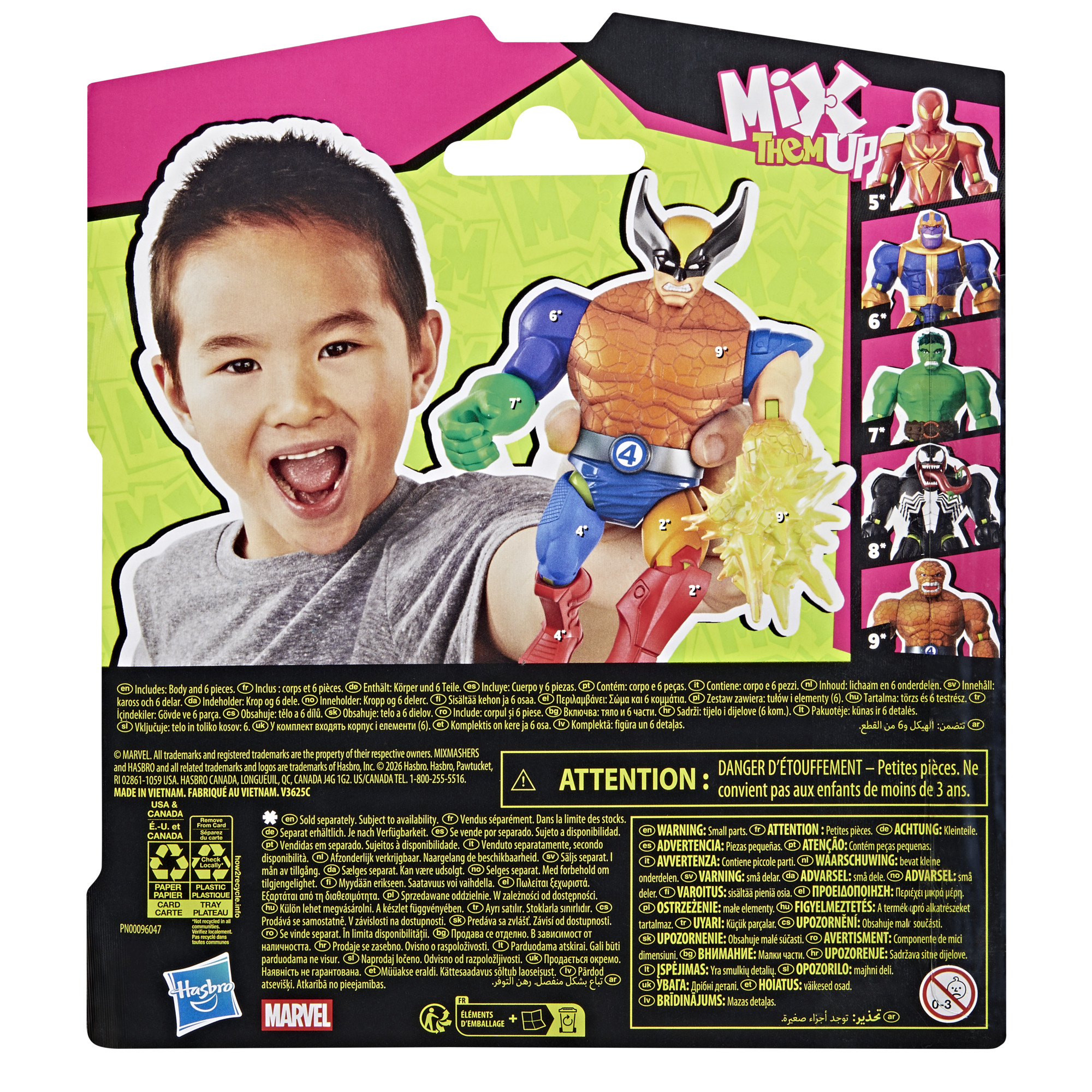 MixMashers Marvel Avengers, figurine Wolverine à mélanger et combiner (12 cm), jouets Avengers