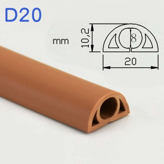 Heavy Duty Floor Cable Protection Cover Floor Cable Cover Rubber Trunking 1M D20-Light Coffee