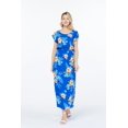 thumbnail image 5 of Robe Longue Simple Hawaïenne pour Femme à Manches Cap Luau L Hibiscus Blue, 5 of 5