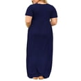 thumbnail image 3 of Fridja Robe Longue Décontractée pour Femme Grande Taille, Col Rond, Été, Manches Courtes, Unie, Ample, avec Poches, 3 of 5