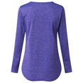 thumbnail image 4 of CHUANK Chemise Longue Cache-Ventre Fluide à Col Rond Unie à Manches Longues Hauts Grande Taille pour Femmes Chic Tunique Confortable à Porter avec des Leggings Bleu TTG, 4 of 7
