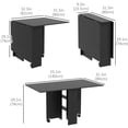 thumbnail image 3 of HOMCOM Foldable Dining Table with Storage Shelves, Drop Leaf, Wheels, Black, 3 of 10