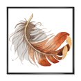 thumbnail image 1 of Designart Orange Ethnic Bird Feather FLOAT FRAME WALL ART, 1 of 4