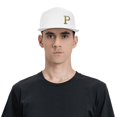 thumbnail image 4 of ZICANCN Alphabet P Pattern Baseball Caps, Trucker Hats for Men And Women, Adjustable Breathable Flat Caps, White, 4 of 6