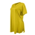 thumbnail image 4 of Pxiakgy Ensemble Deux Pièces pour Femmes Manches Courtes Décontracté Basique Shorts Jaune + m, 4 of 5