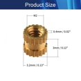 thumbnail image 2 of Wekity M2x3mm Female Thread Knurled Nuts Hx3.2mm OD Brass Threaded Insert Embedment Nuts Hydraulic Welded Joint Injection Molding Assortment Kit for 3D Printing Injection Molding 20PCS-0621, 2 of 5