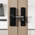 thumbnail image 1 of No-Drill Door Lock Sliding Gate Lock Push-Pull Door Fastener Adjustable Cabinet Lock Easy-Install Door Stopper 12ml, 1 of 5