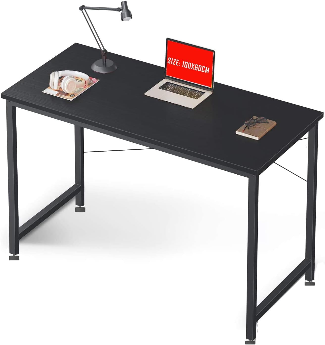 Duramex (TM) Study Computer Desk Table 39 inches 100cm Long 24 inches 60cm Wide Large Table Workstation for Home Office, Black
