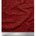 thumbnail image 1 of Soimoi Tissu Satin Modal Rouge, Tissu à Imprimé Abstrait Coup de Pinceau au Mètre, 42 Pouces de Large, 1 of 3