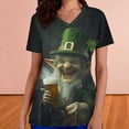 thumbnail image 4 of Mceream Nurse St Patricks Day Shirt for Womens Breathable Plus Size Nurse Working Uniform Shamrocks Print Scrub Tops V Neck Short Sleeve Fun Nursing Uniforms Green XXL, 4 of 6