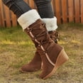 thumbnail image 4 of LSLJS Bottes de Neige à Talons Compensés pour Femmes avec Pompons, Manches Hautes, Bout Rond, Bottes de Marche d'Extérieur, 4 of 6