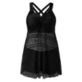 thumbnail image 4 of RKSTN Ensemble Tankini pour Femmes Taille Haute Couleur Unie Dos Croisé Robe de Bain Bikini Deux Pièces, 4 of 6