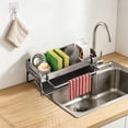 thumbnail image 4 of Kitchen Sponge Holder and Sink Storage Rack | Soap Dispenser and Accessory Organizer | Countertop Draining Basket for Sponges, Brushes, and Cleaning Tools | Plastic Kitchen Caddy, 4 of 6