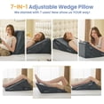 thumbnail image 3 of Wedge Pillows for Adult Adjustable Bed Wedge Pillow for Post Surgery Triangle Pillow Headboard with Bolster Cushion for Sleeping Acid Reflux Neck & Back Support and Dark G, 3 of 9