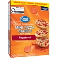 thumbnail image 1 of Great Value Frozen Pepperoni Mini Pizza Bagels, 792g, 1 of 4