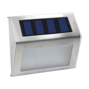 TopLLC Outdoor Wall Lights, Stair Step Lights, Stainless Steel Solar Lights, Garden Wall Lights, Warm White Lights, Automatic Open And Close Decorative Lights on Clearance